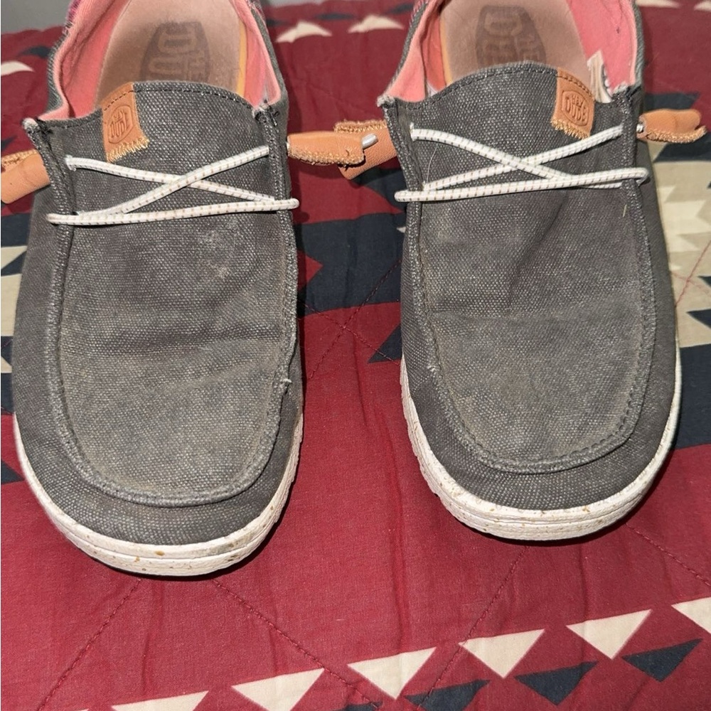 Hey Dude Gray Slip-On Loafers Comfortable Casual Footwear